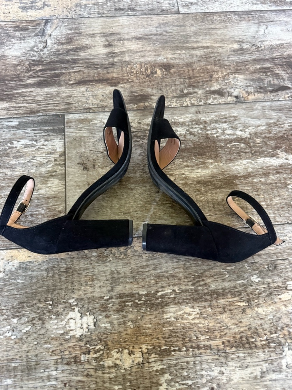 2 for $20 sale: A new day black faux suede strappy block heel sandals - 6 - Picture 6 of 7